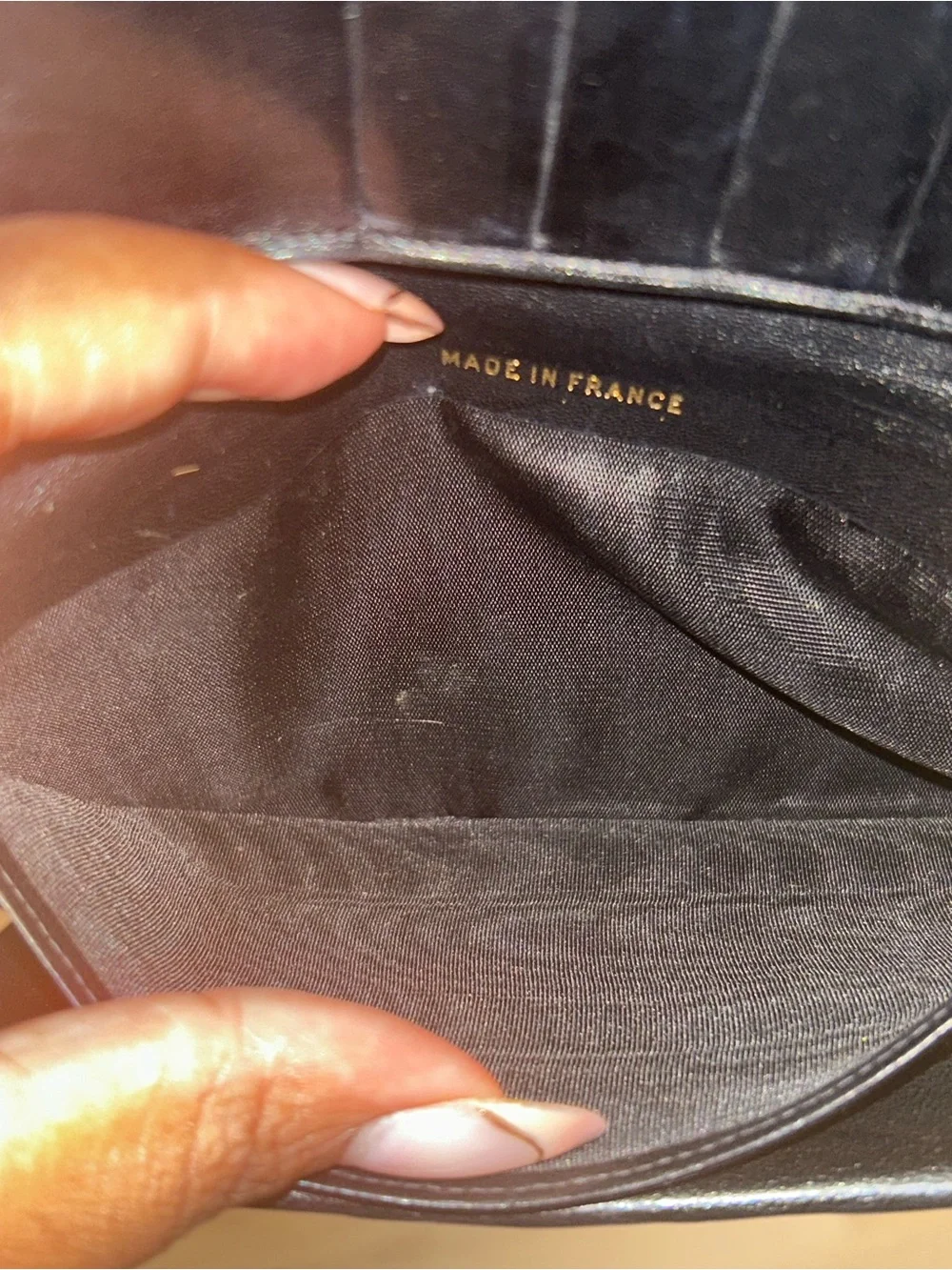 CHANEL Black Lambskin Leather Long Wallet